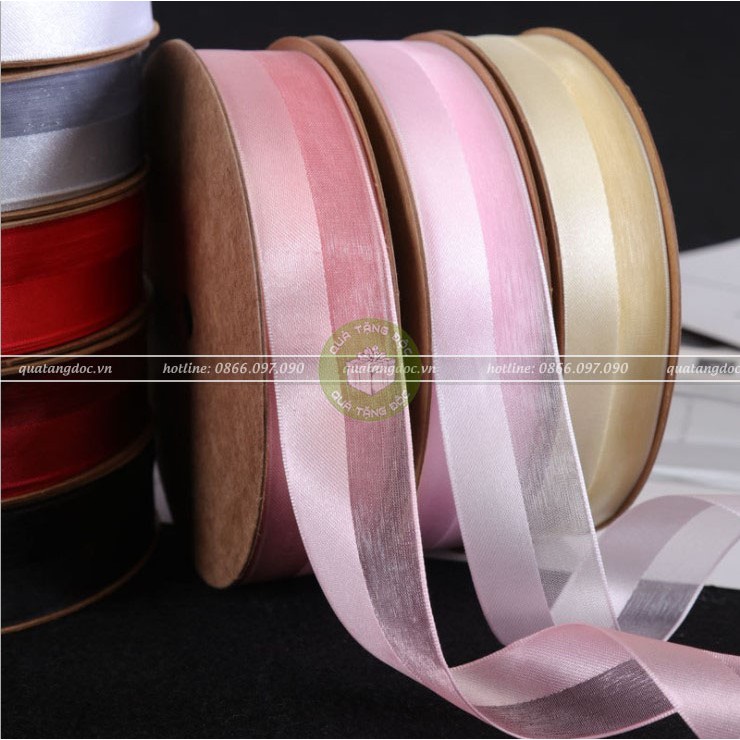 Ruy băng voan pha lụa, nửa voan 2,5cm