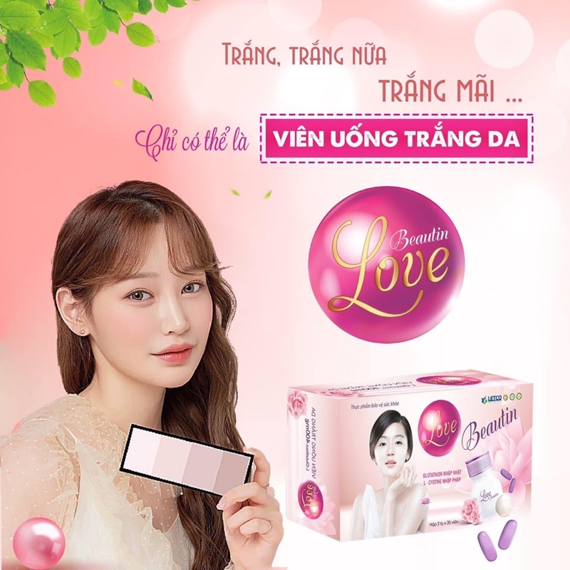 VIÊN UỐNG DƯỠNG TRẮNG DA - LOVE BEAUTIN hộp 2 lọ x 20 viên