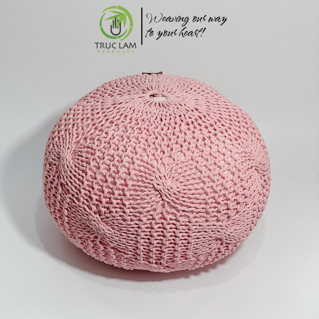 Đệm Lười Nhồi Hạt Xốp Vỏ Đan Len Móc Thủ Công (A) – Trúc Lâm Handmade