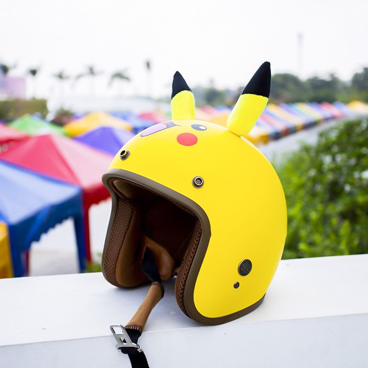 [HOT] Mũ bảo hiểm  Pikachu 3/4 đầu - Nón bảo hiểm pikachu cao cấp