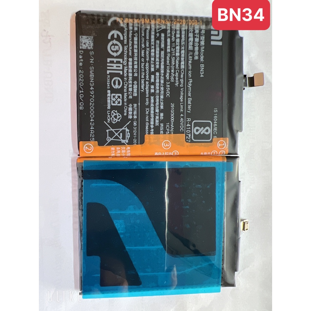 Pin Xiaomi  Chính Hãng BN34 Dùng Cho Xiaomi Redmi 5A Dual / M5A / MCT3B / Redmi Go, Dung Lượng 3000 mAh