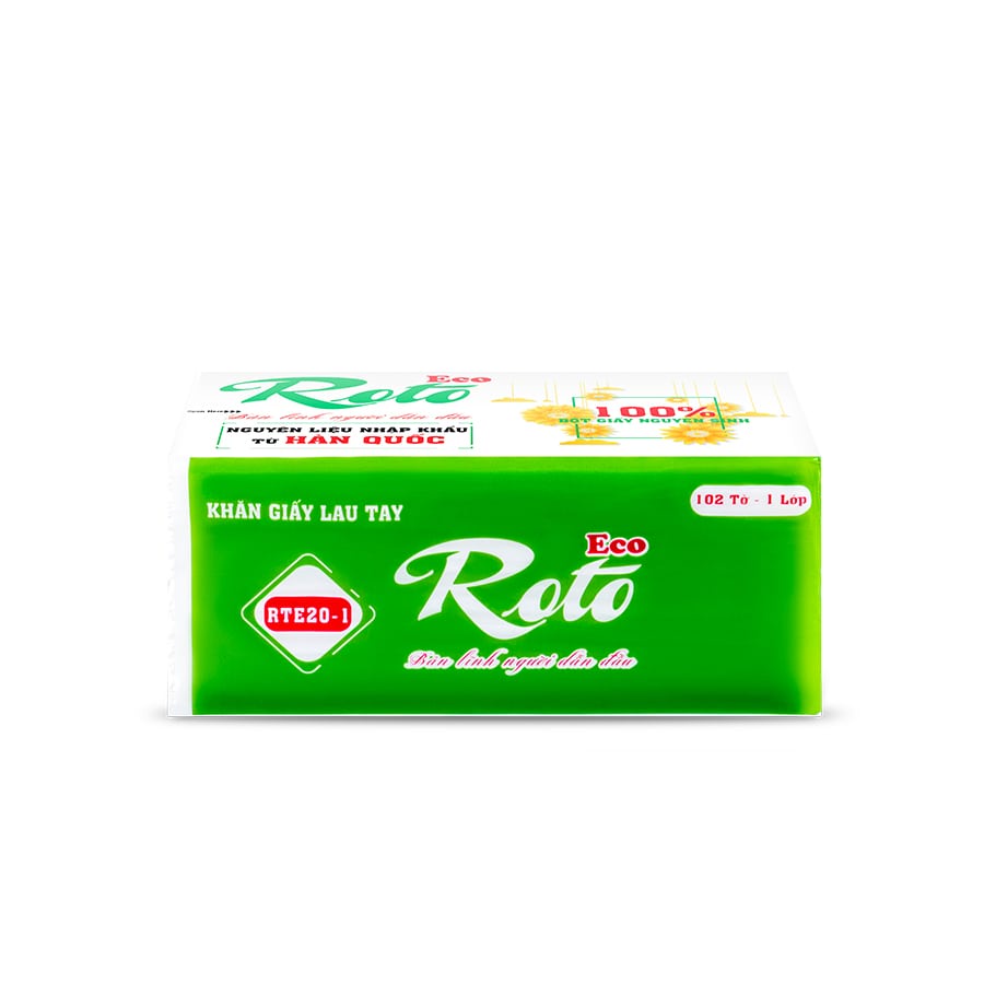 Combo 1 hộp đựng giấy lau tay Roto RT8038A màu trắng gắn tường &amp; 10 gói khăn giấy lau tay RTE20-1 | Thế Giới Giấy