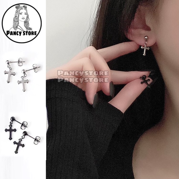 bông tai nam nữ khuyên tai titan thánh giá nhỏ