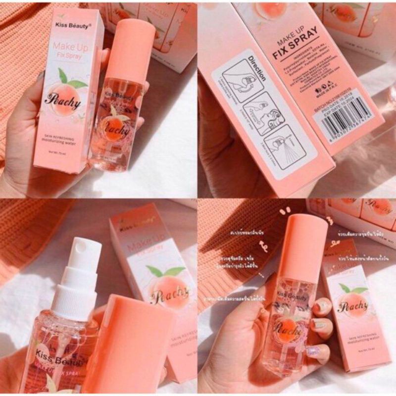 [Auth]Xịt Giữ Lớp Nền Cố Định Lớp Trang Điểm Kiss Beauty ĐÀO 75ML