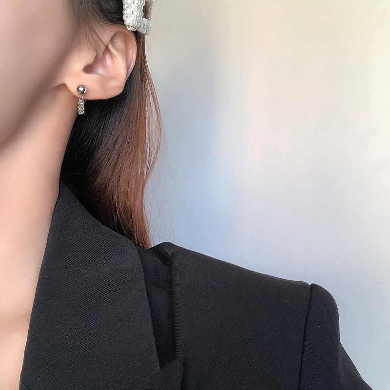 Đôi Khuyên Tai Dáng Dài Phối Dây Xích Thời Trang Cho Bạn Nữ