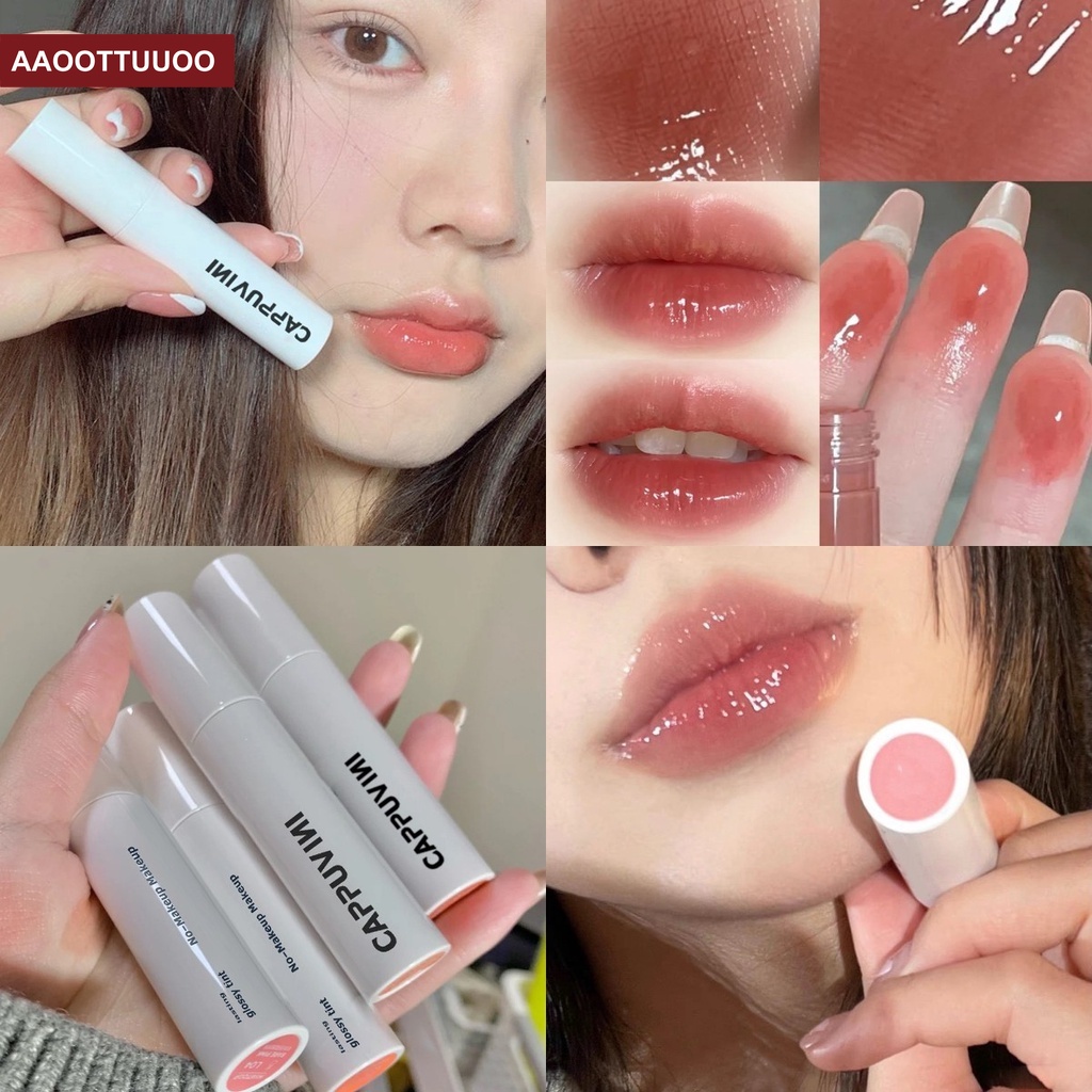 [Hàng mới về] Son Môi Dưỡng Ẩm Nhỏ Gọn Lâu Trôi Thiết Kế Vỏ Màu Trắng Xinh Xắn