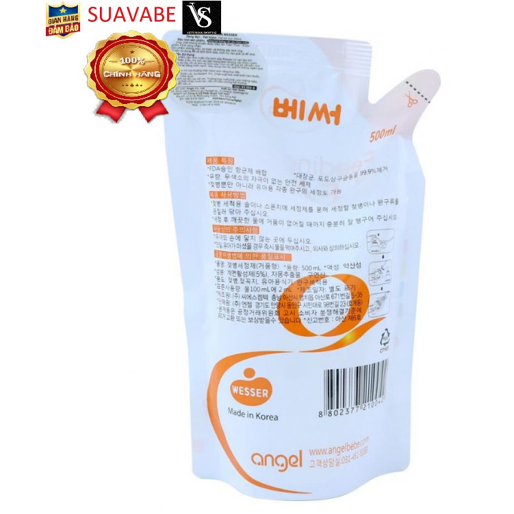 Nước rửa bình sữa Wesser túi 500ml
