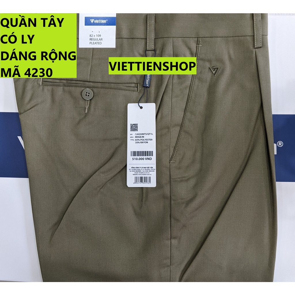 (4230 QTR) QUẦN TÂY VIỆT TIẾN CÓ LY (KO ÔM - REGULAR)