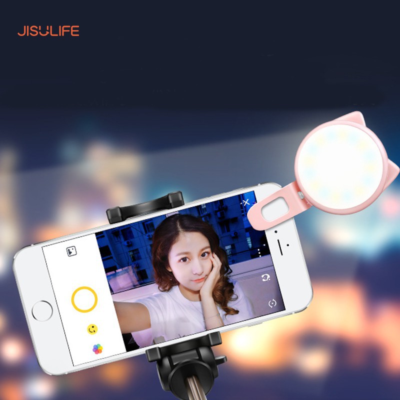 Đèn LED Selfie trợ sáng kẹp điện thoại hình con mèo Jisulife BL02_3 cấp độ tạo hiệu ứng ánh sáng_BH 12 tháng chính hãng | BigBuy360 - bigbuy360.vn