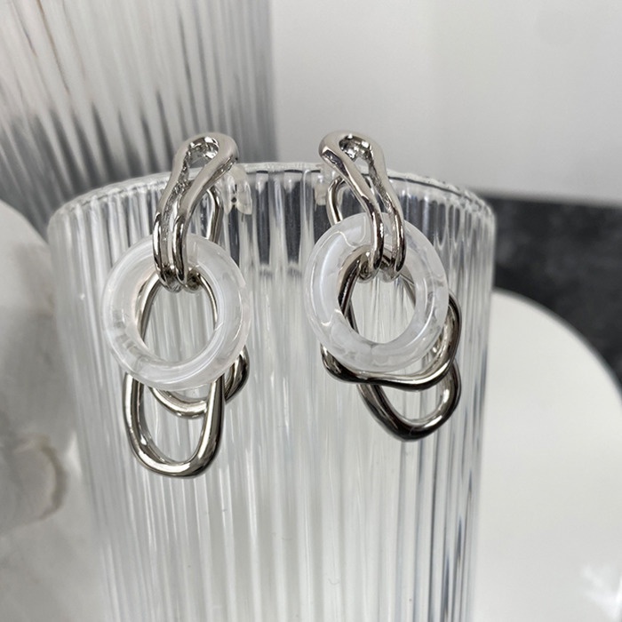 Bông Tai Hình Tròn Bằng acrylic Trong Suốt Phong Cách Âu Mỹ Thời Trang