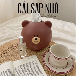 Hộp khăn giấy nhựa cao cấp đáng yêu hình con gấu/hình con heo