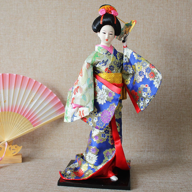 Mô Hình Búp Bê Geisha Mặc Kimono Nhật Bản 16 Inch Dùng Trang Trí Nhà Cửa