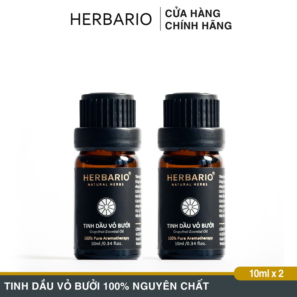 Combo 2 chai Tinh dầu bưởi nguyên chất Herbario 10ml