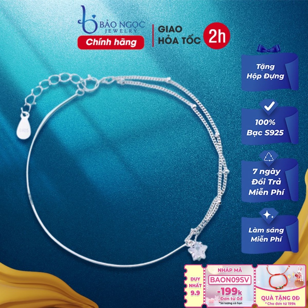 Lắc Tay Bạc Nữ Đính Đá S925 Italy Màu Trắng Cao Cấp L2487 - Bảo Ngọc Jewelry