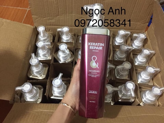 Dầu cặp keratin repair minimo dung tích 750ml hàng chuẩn.