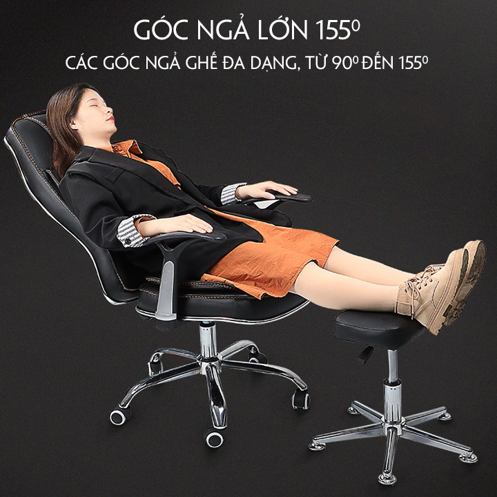 Ghế văn phòng xoay da VX15 ghế làm việc ngả sâu, da PU mềm mại, không đơ cứng, bong tróc - Nội Thất Vạn Xuân