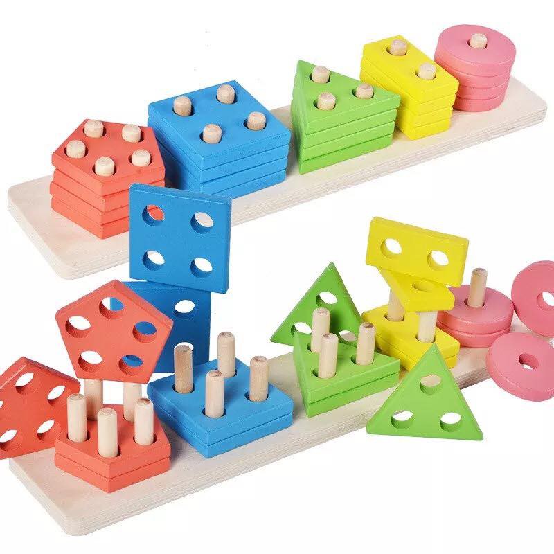 [Mã LIFETOYS1 giảm 30K đơn 99K] Combo 2 Bảng Giáo Cụ Montessori Bảng Phân Loại Màu Sắc Hình Khối