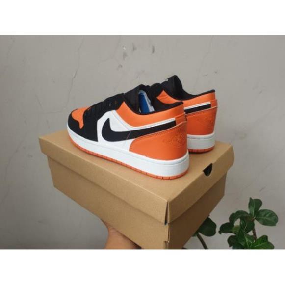 Giày SneakerFREESHIP Jordan 1 thấp cổ màu cam đen full box bill