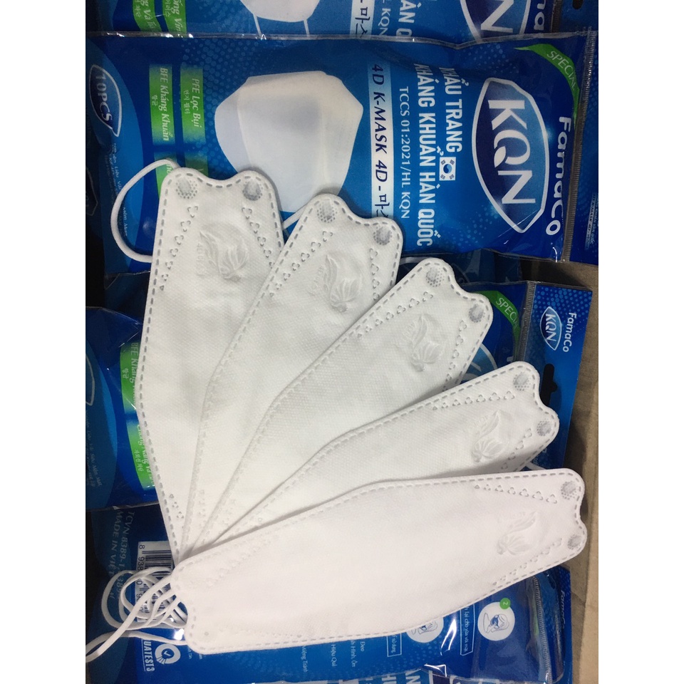 1 Thùng 300 Khẩu Trang 4 LỚP KHÁNG KHUẨN KF94 FAMACO KQN 4D Hight Quality - KF94