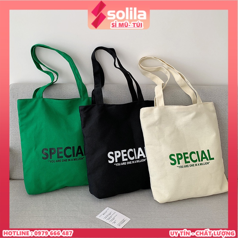 Túi tote vải canvas bag đẹp đeo vai có khóa cho bạn nữ đi học đi làm thời trang hàn quốc