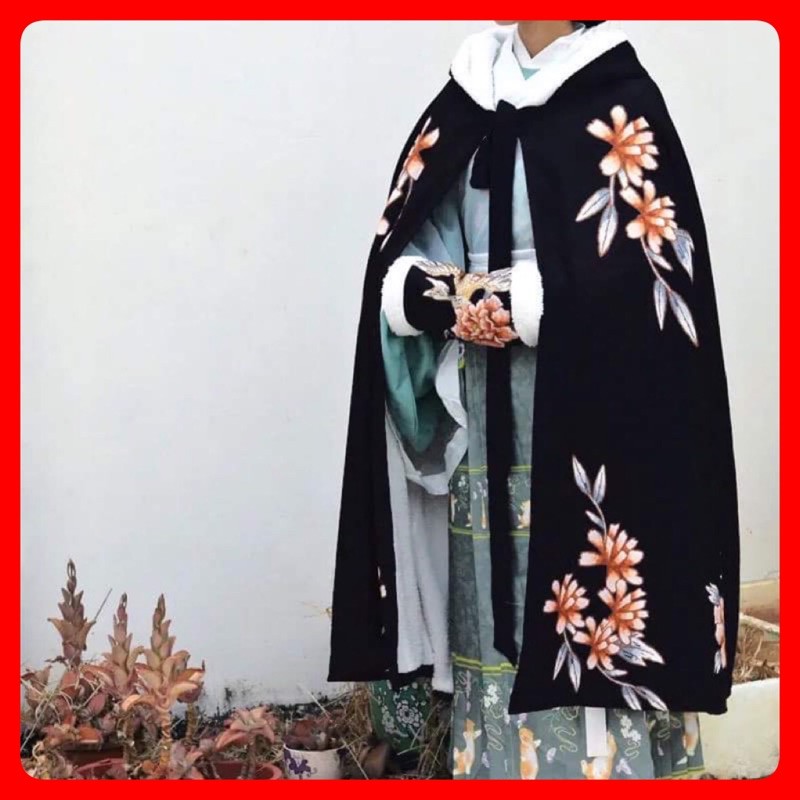 áo choàng cổ trang trung hoa 3 màu kèm cổ lông va ống tay, hán phục cổ trang | BigBuy360 - bigbuy360.vn