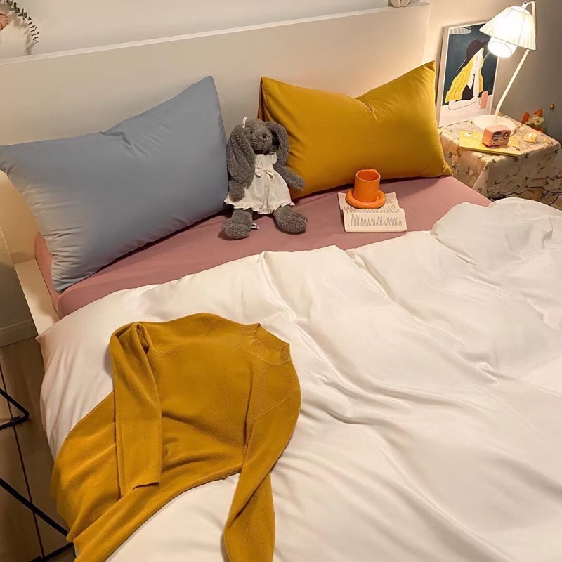 Set Bộ Vỏ Chăn Ga Gối Cotton TC Basic Phối Màu, Chất Liệu Mềm, Dày Đẹp _ Shinbedding ( sẵn 12 màu)