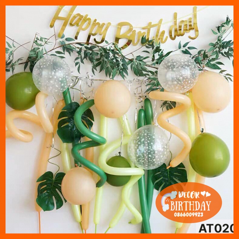 Set Sinh Nhật Hàn Quốc Mẫu Mới, Mẫu Bóng Giun Đẹp Lạ Mắt Dễ Trang Trí, Tặng Kèm Đồ Bơm Băng Dính Bóng HOT HOT HOT