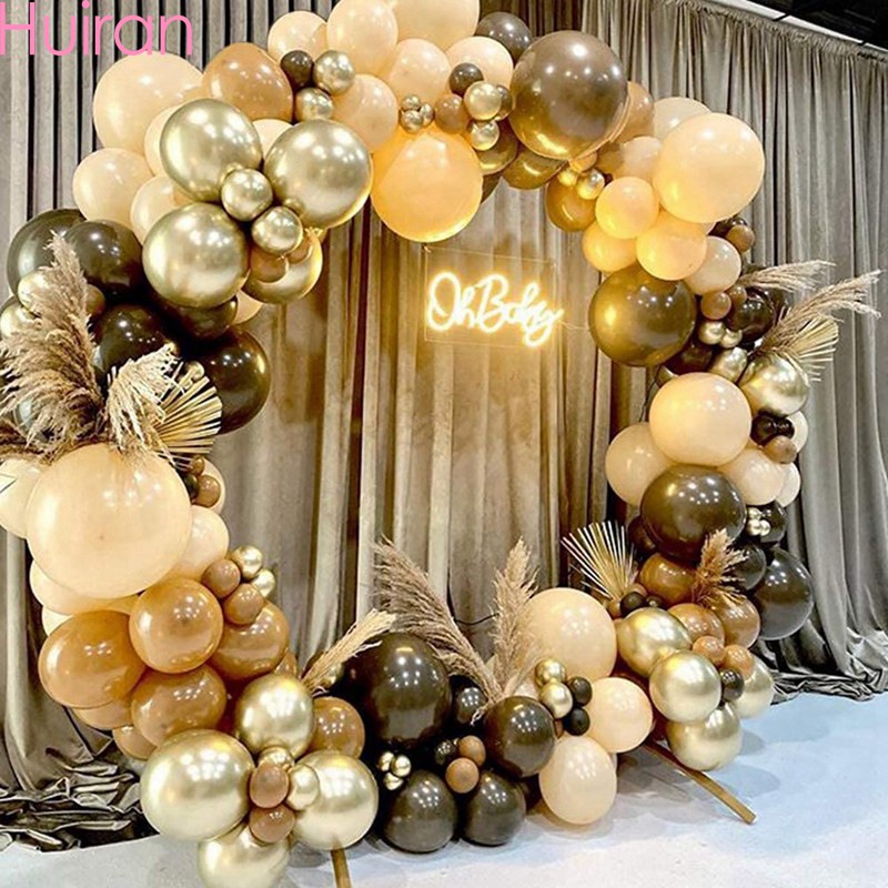102 bong bóng nâu bóng bay vòm trang trí sinh nhật/ đám cưới đa năng set bóng trang trí sinh nhật bé trai bé gái trang trí tiệc
