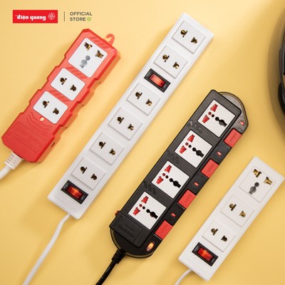 Ổ cắm điện đa năng Điện Quang - Công suất cao 2500W an toàn, chịu nhiệt. Bảo hành 12 tháng
