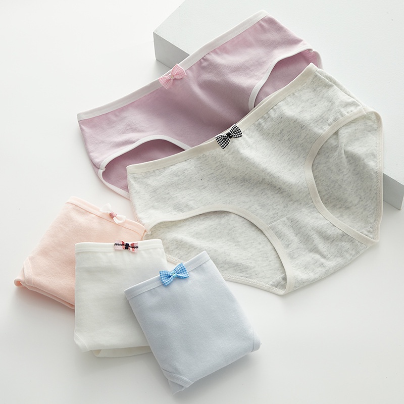 Set 5 Quần Lót Cotton Lưng Vừa Thoáng Khí Cho Nữ