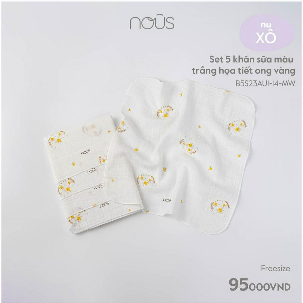 [CHÍNH HÃNG] Set 5 khăn sữa xô cho bé mềm mịn cao cấp họa tiết Nous