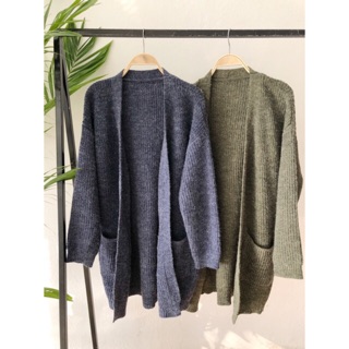 Áo cardigan len xù A066