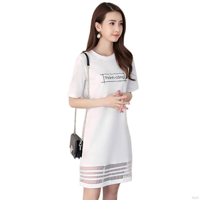 FREESHIP ĐƠN 99K_ Đầm Đen Tay Ngắn Thiết Kế Dáng Rộng Có Size Lớn