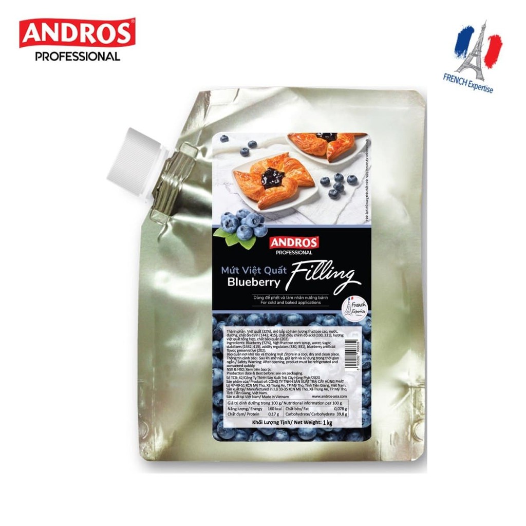 Andros - Fruit Filling - Mứt làm bánh - Túi 1 Kg