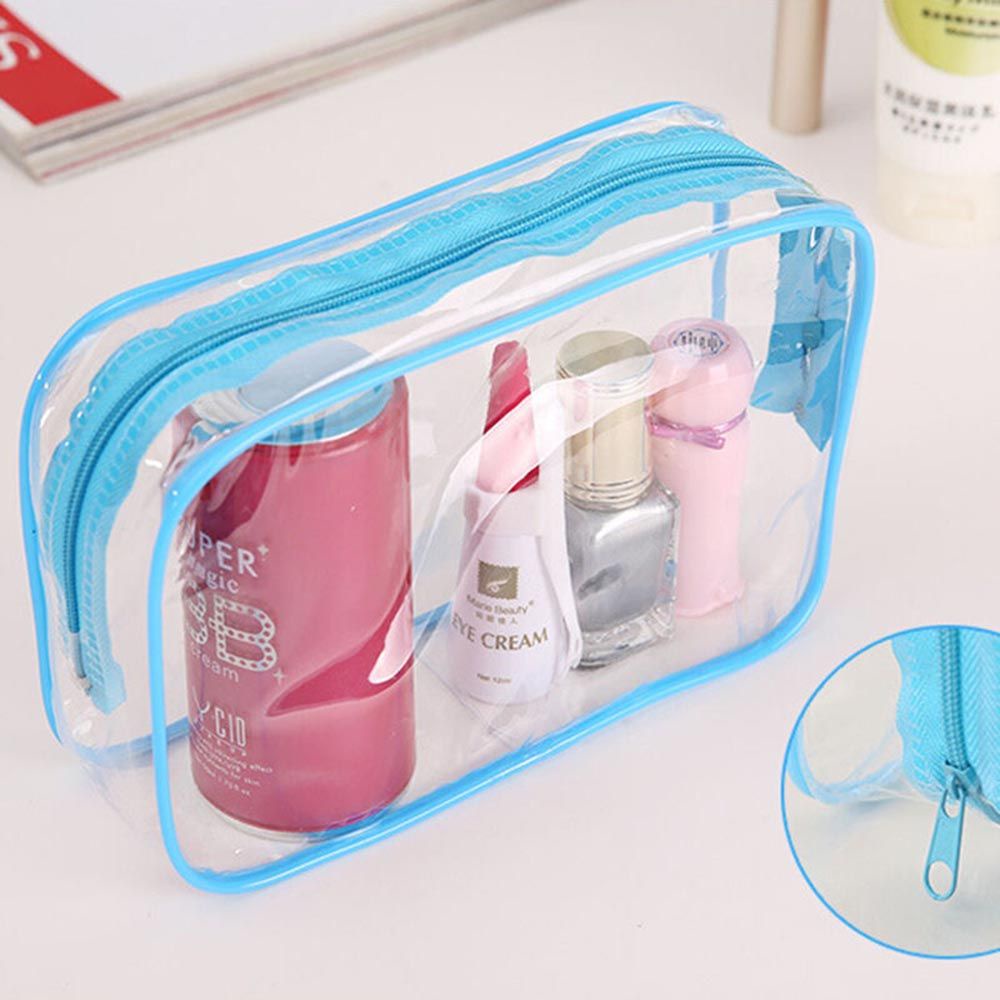 Aaron1 Túi Đựng Đồ Trang Điểm Bằng Nhựa Pvc Trong Suốt Nhiều Màu Có Khóa Kéo Tiện Dụng
