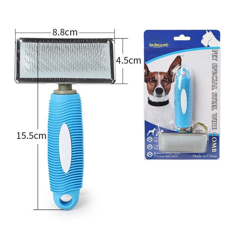 Lược đánh bông lông Taotaopet - Lược chải lông cho chó mèo đầu inox - Zimpet