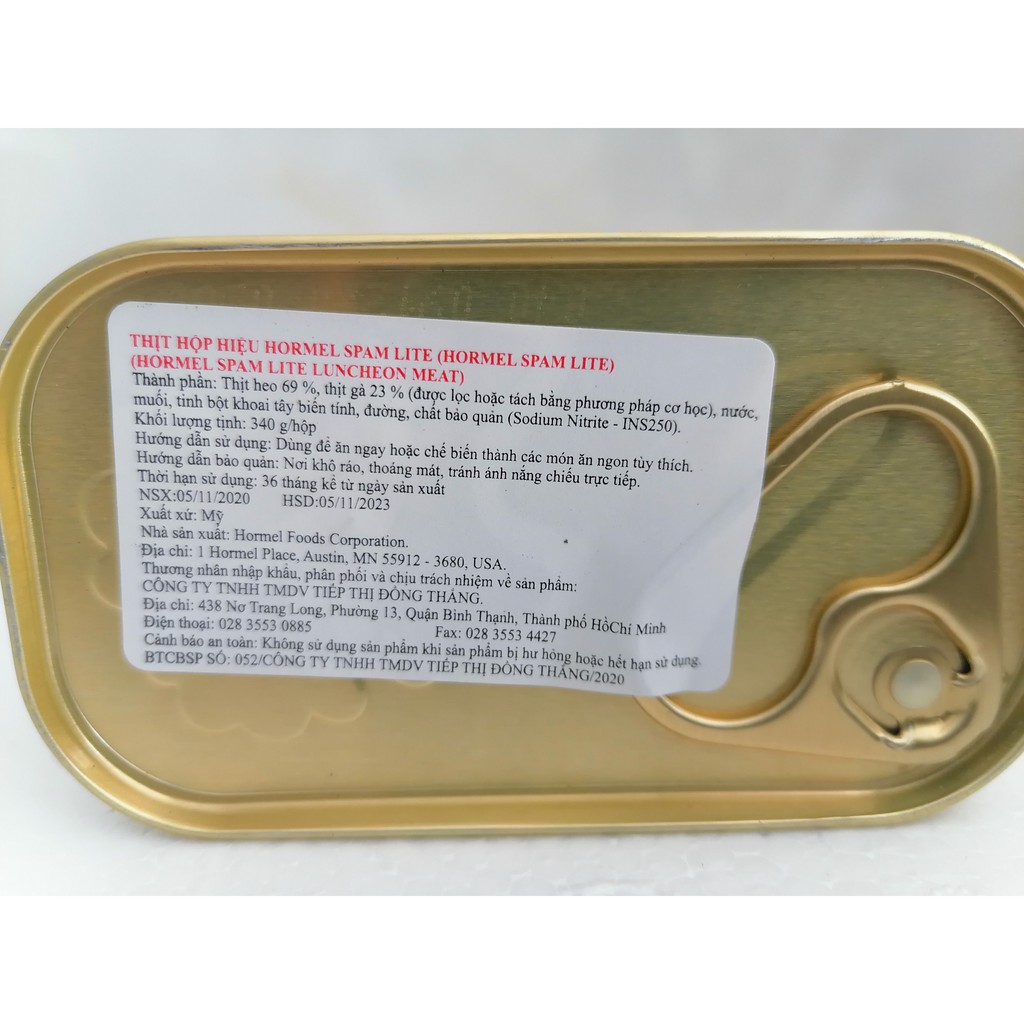 [340g - LITE] Thịt hộp vị truyền thống [USA] HORMEL SPAM Lite Luncheon Meat (ttdt-hk)
