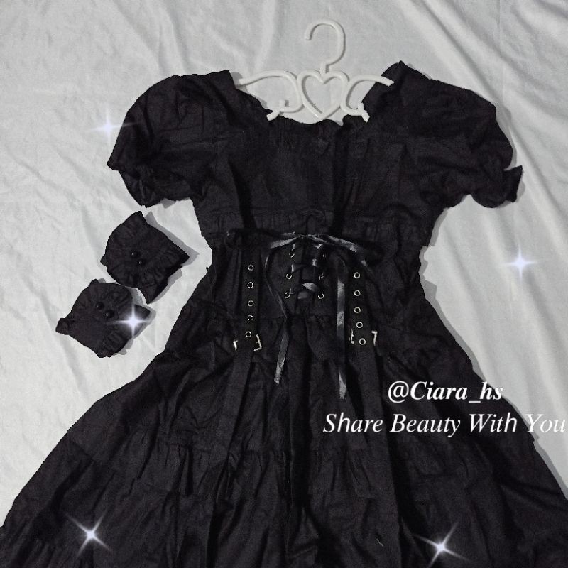 [Có Ảnh Thật - Order Hàng Loại 1] (L2) Váy đầm Gothic Lolita đan nơ ôm dáng phong cách Hàn Quốc loại đẹp
