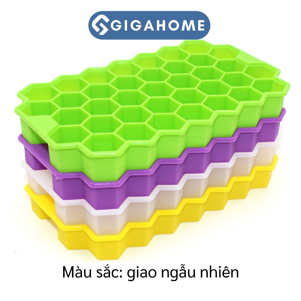 Khay Silicone Làm Đá, Thạch Rau Câu Kèm Nắp Đậy GIGAHOME Hình Tổ Ong 9365