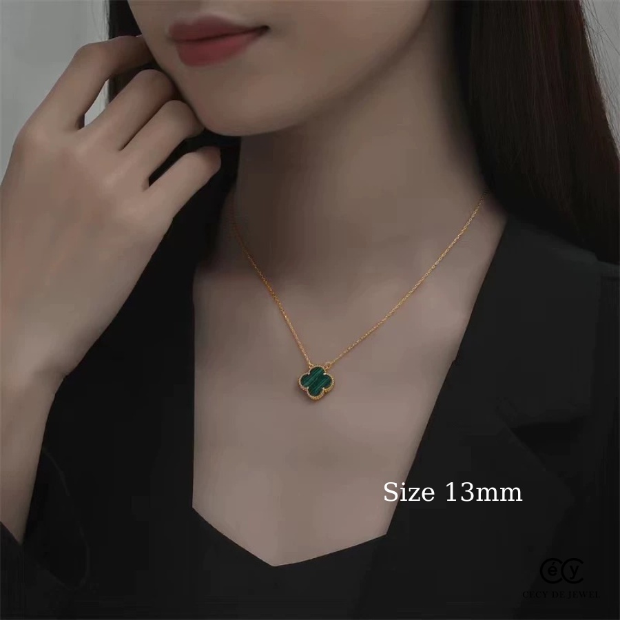 Dây chuyền bạc ý 925 Cỏ bốn lá CECY ( XANH, ĐEN, ĐỎ, TRẮNG)