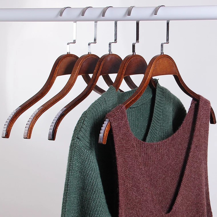 Móc áo vai tre đầu móc vuông - mắc treo quần áo nam nữ có đệm silicon chống trượt dùng cho các shop, gia đình vai 38cm