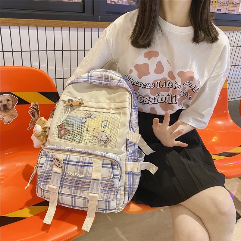 Balo nữ đi học thời trang Ulzzang Hàn Quốc, cặp sách đẹp hàng cao cấp dễ thương