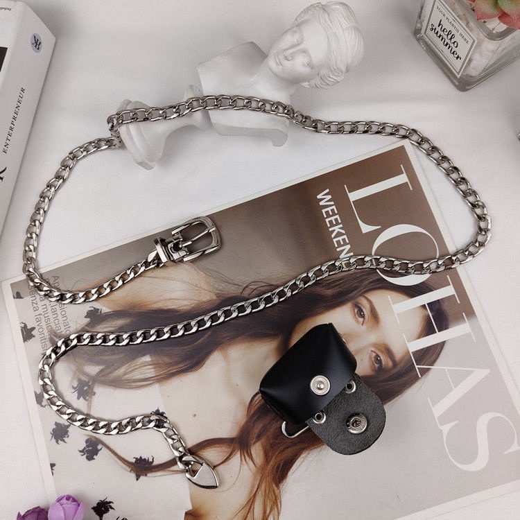 Thắt lưng Mini bằng kim loại màu đen thời trang mùa hè cho nữ