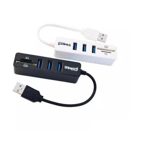 Usb hub combo 2 in1 Siêu Tốc Độ USB 2.0 3 Port Splitter HUB + USB Card Reader -dc2414