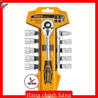 1/4" bộ 12 đầu tuýp kèm tay vặn ingco hkts14122