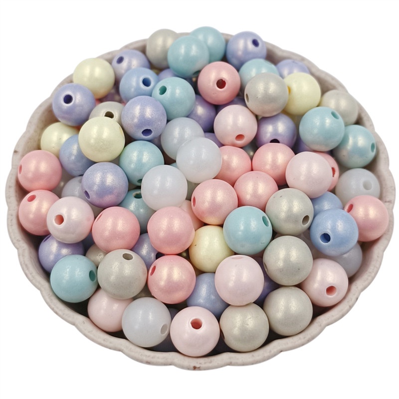 Set 20/40 Hạt Tròn Acrylic Nhiều Màu Sắc Dùng Để Làm Trang Sức Thủ Công