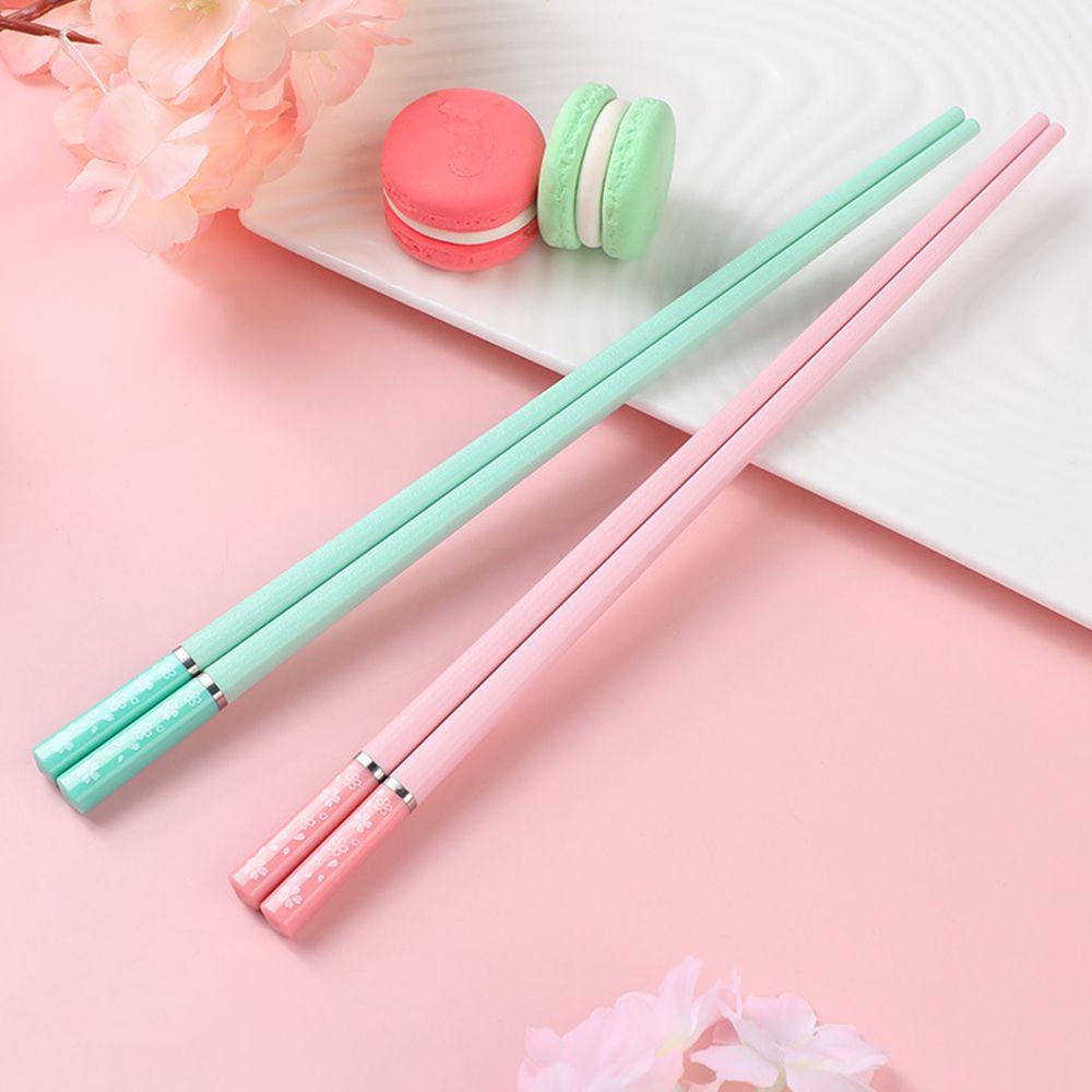 1 Đôi Đũa Hợp Kim Chống Trượt Thân Thiện Với Môi Trường In Họa Tiết Hoa Anh Đào