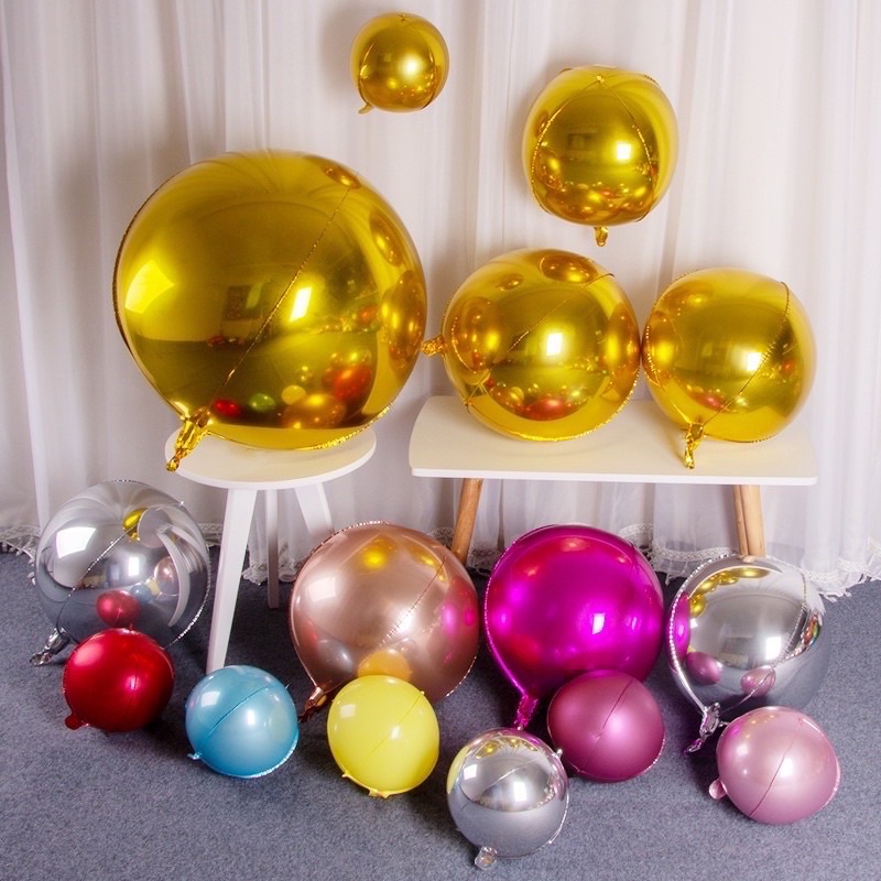 Bóng tròn 4D nhiều size trang trí sinh nhật, trang trí phòng cưới, decor, tiệc, khai trương