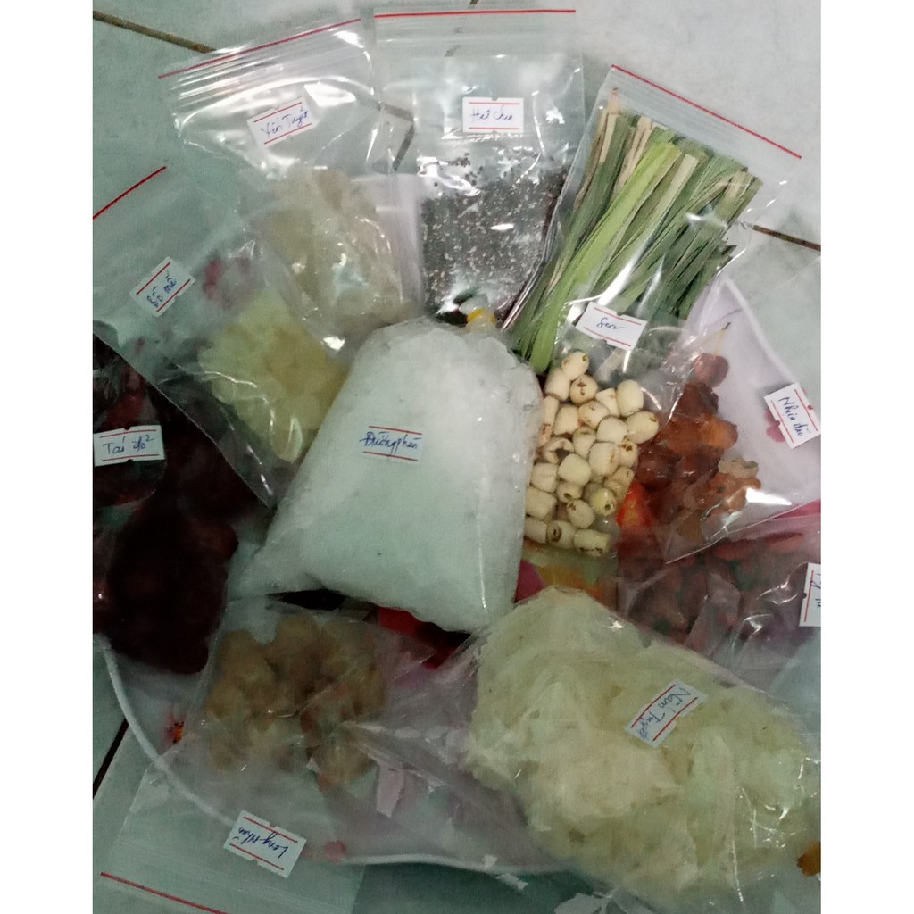 SET CHÈ DƯỠNG NHAN-YẾN TUYẾT 11 VỊ HOÀN CHỈNH 500GRAM