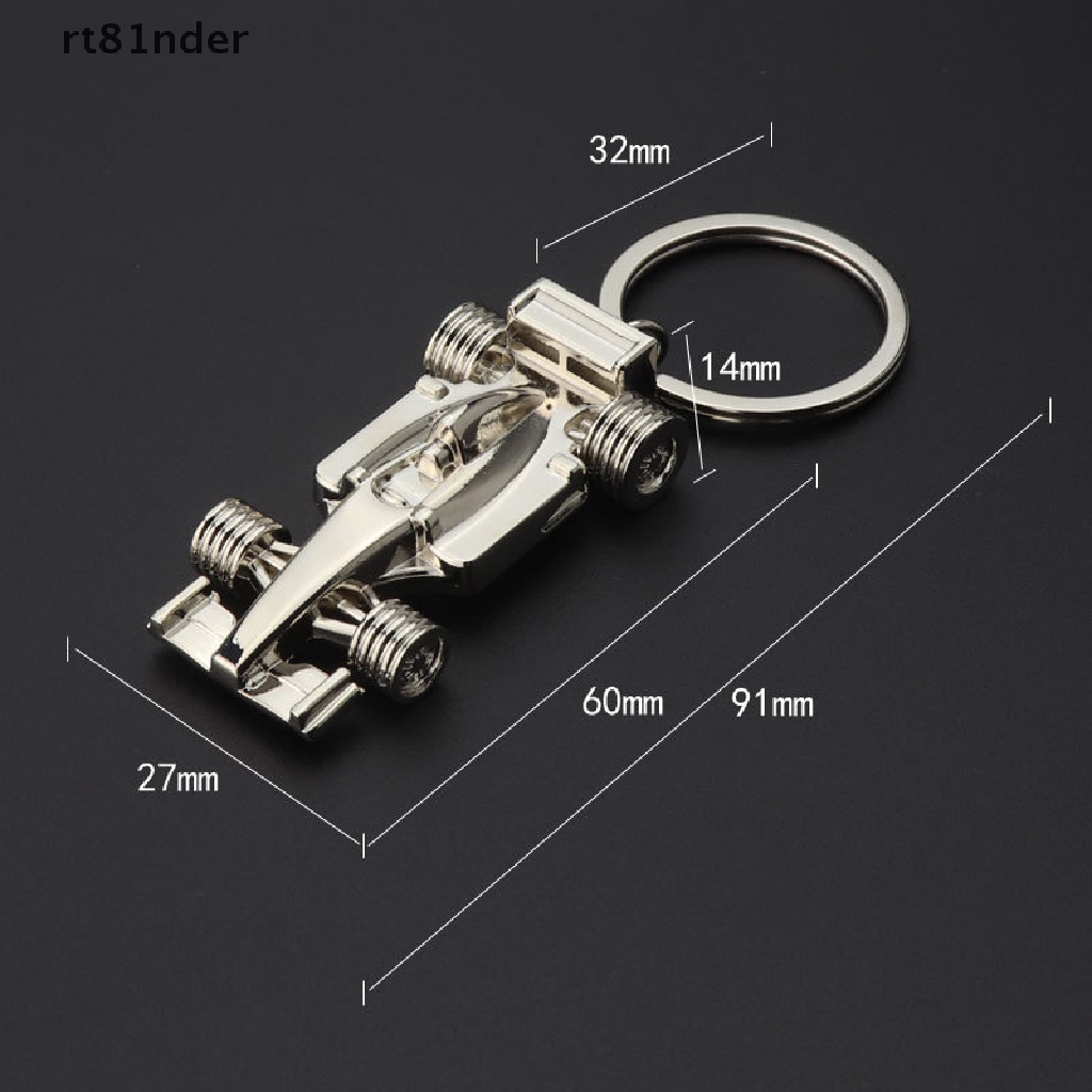 rt F1 Keychain 3D Solid Silver Racing Keychain Men's Jewelry Keyring Pendant n